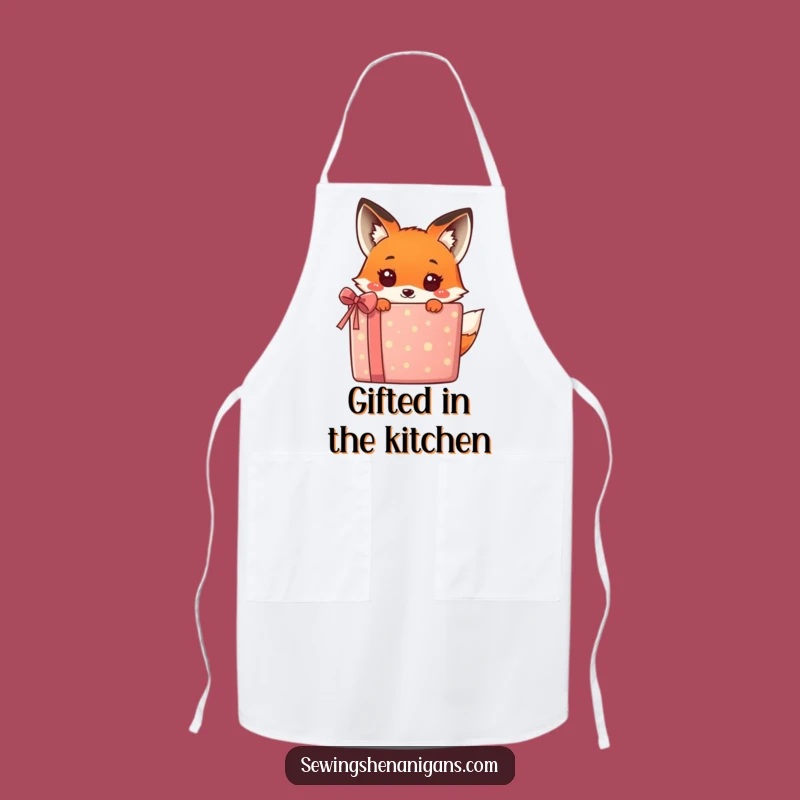 Funny Kawaii Fox Gift Apron - Kitchen Fun Surprise for Chefs!