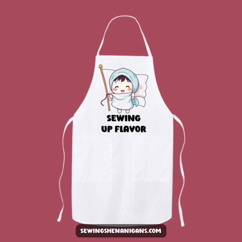Funny Sewing Flag Apron: Cheerful Patriotism Wear for Home Gift
