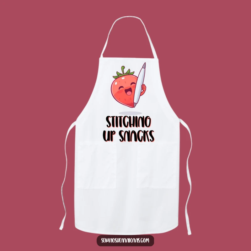 Funny Strawberry Needle Apron: Cook with Quirky Flair, The Perfect Funny Gift