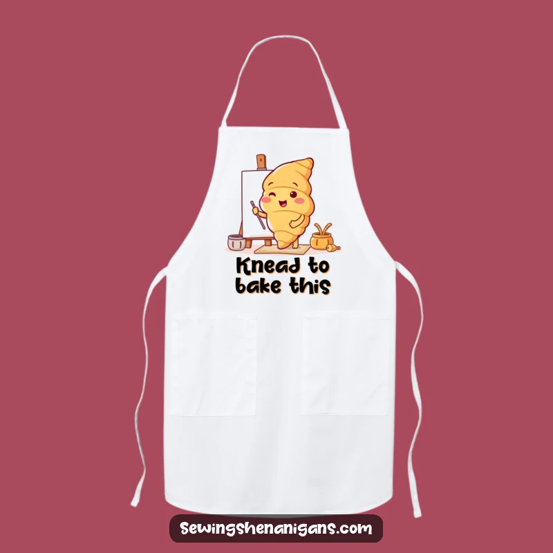 Funny Croissant Pattern Tester Apron: Cook with Cheerful Pastry Flair