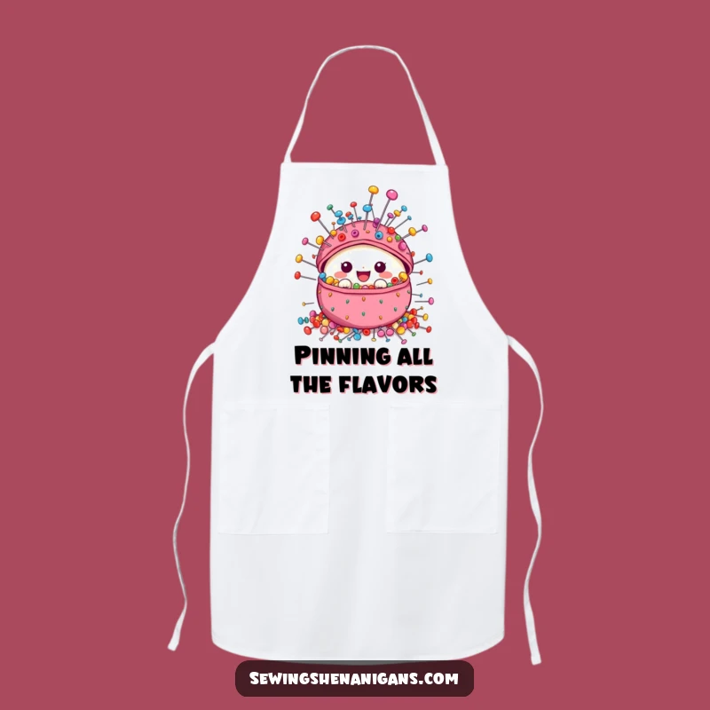 Funny Pincushion Apron: Cute Sewing Kitchen Gift for Crafters Protecting Clothes with Colorful Pins