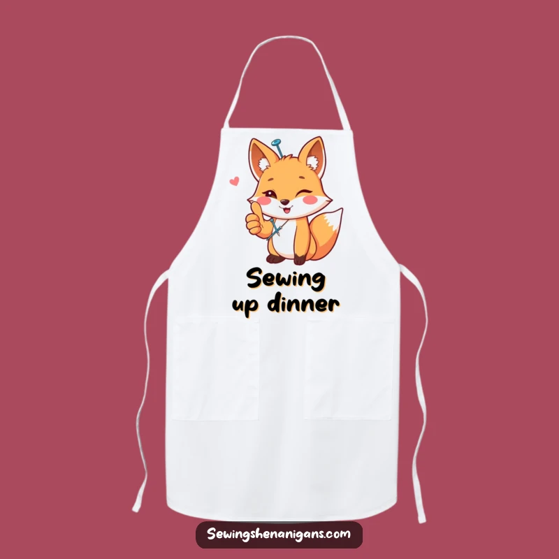 Funny Happy Fox Sewing Apron - Craft with Cheerful Protection Gift!
