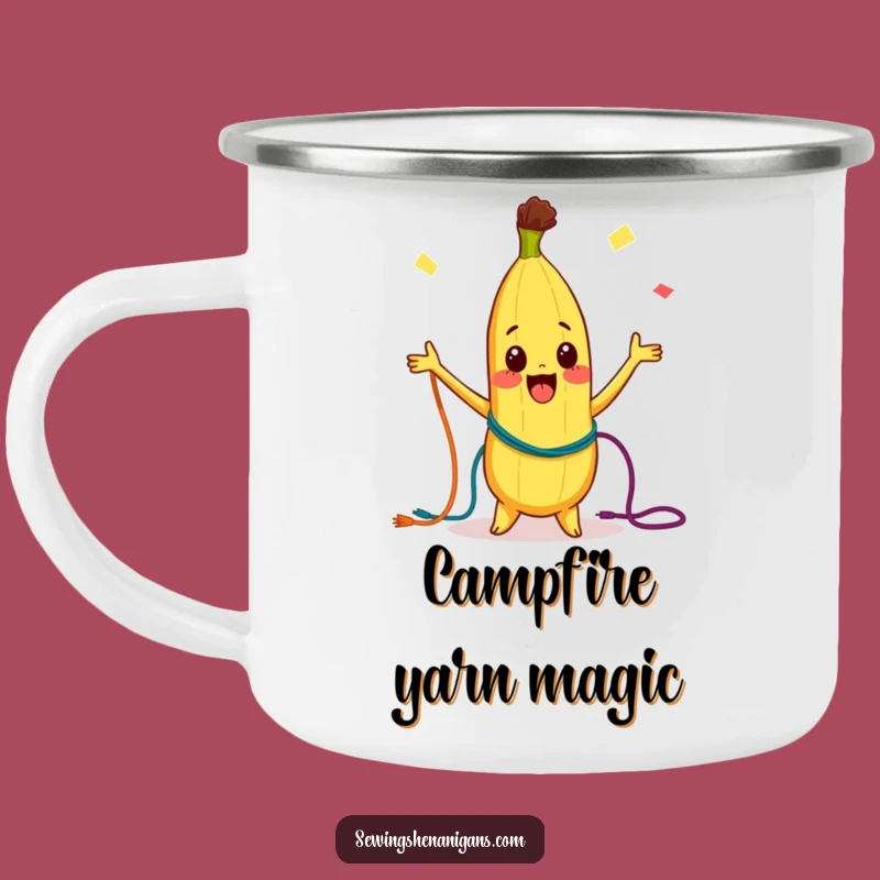 Adventure Ready Funny Banana Camping Mug: Whimsical Juggling for the Outdoors - Humorous Gift