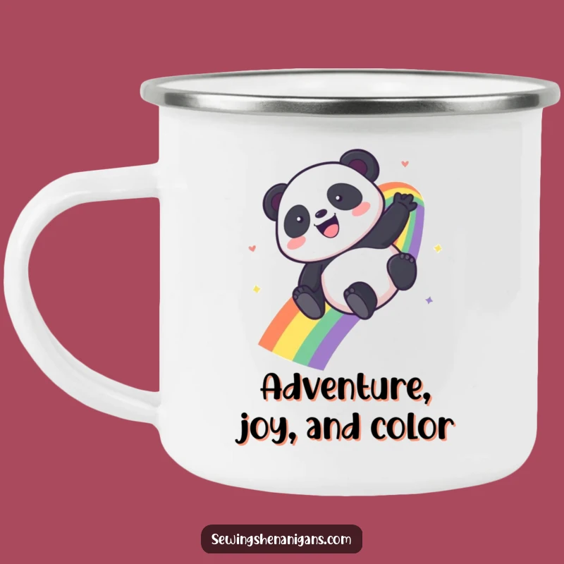 Funny Kawaii Panda Rainbow Camping Mug - Adventure Ready Funny Gift