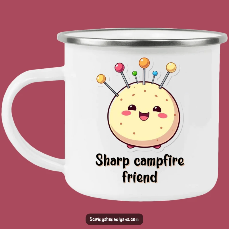 Funny Pin Cushion Camping Mug - Crafty Adventures