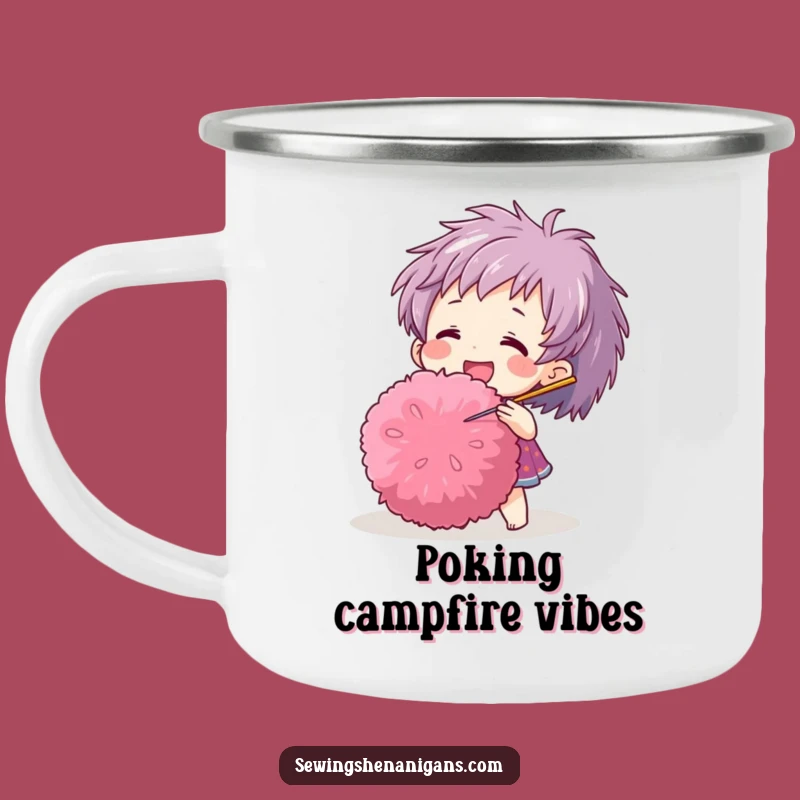 Funny Pom-Pom Needle Camping Mug: Adventure Crafting Companion Gift