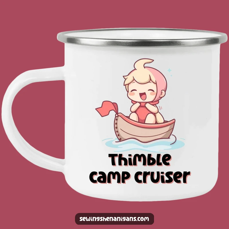 Funny Giggling Character Camping Mug: Sip Adventures with This Hilarious Thimble Boat Cup