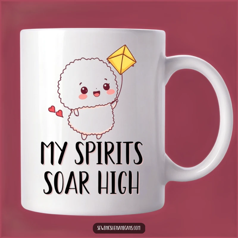 Funny Fabric Kite Mug: Hilarious Sewing Gift for Playful Crafters Who Love Fun