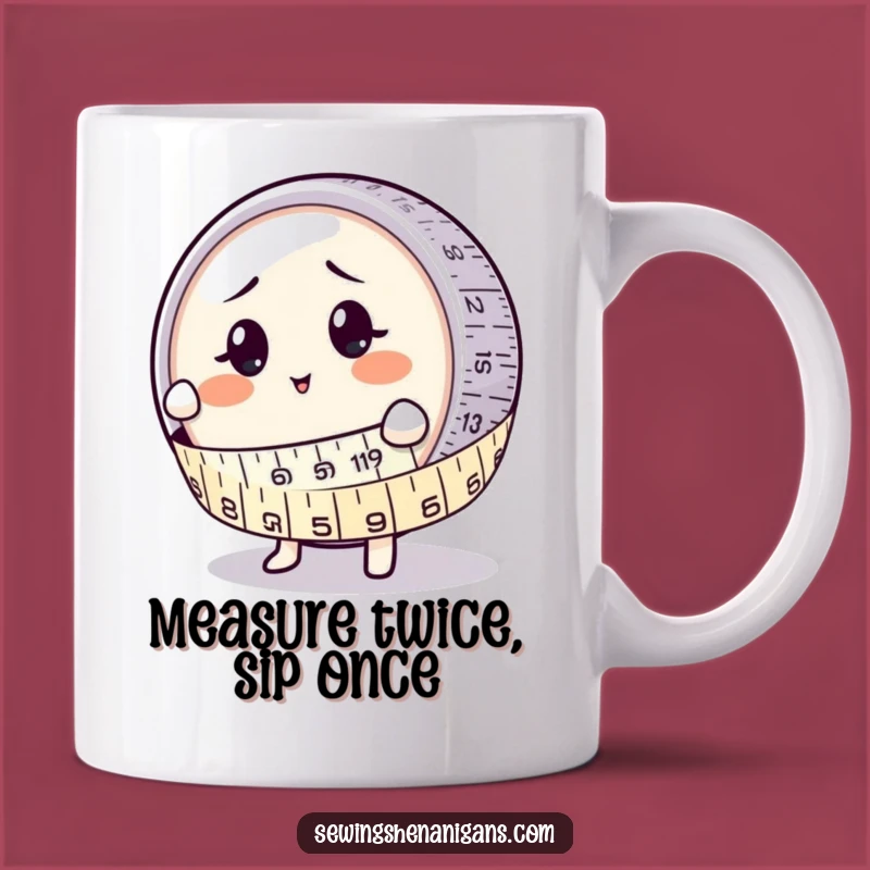 Funny Measuring Tape Hugs Button Mug: Perfect Funny Gift for Tailors & Crafters