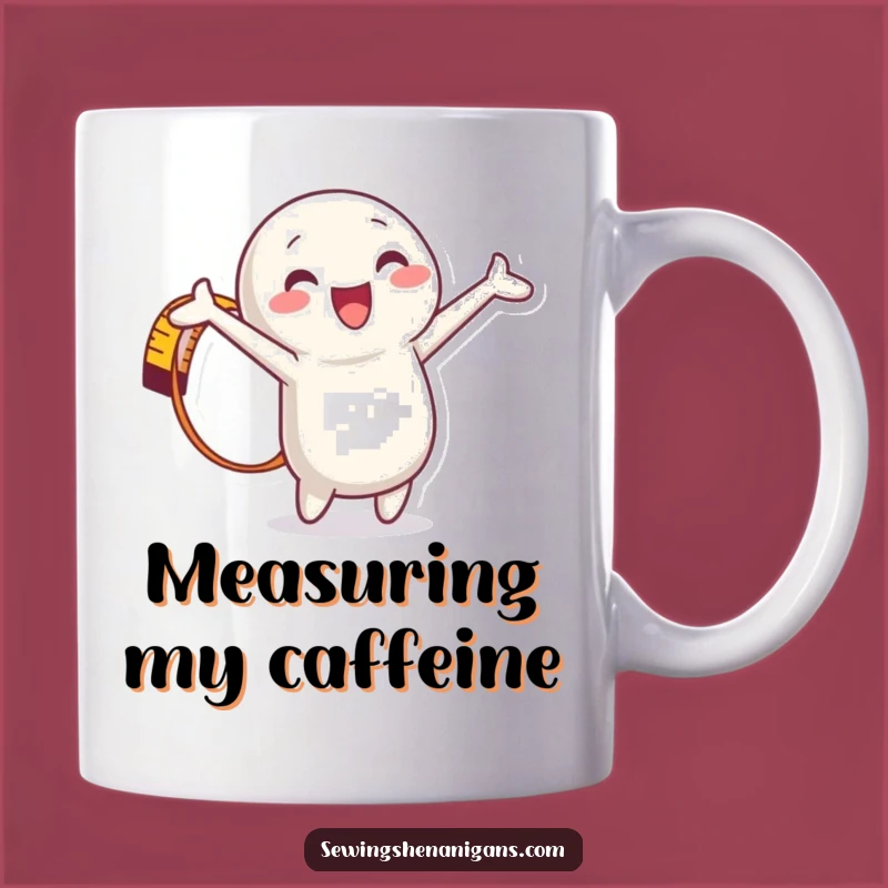 Funny Measuring Tape Mug: Playful Sewing Gift for Crafters with a Stretch of Humor and Joy