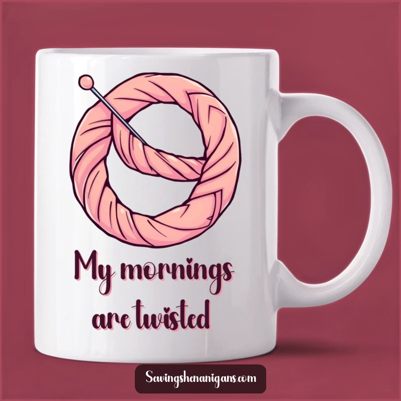 Funny Pretzel Needle Mug: Hilarious Sewing Gift for Crafters Who Love a Good Laugh