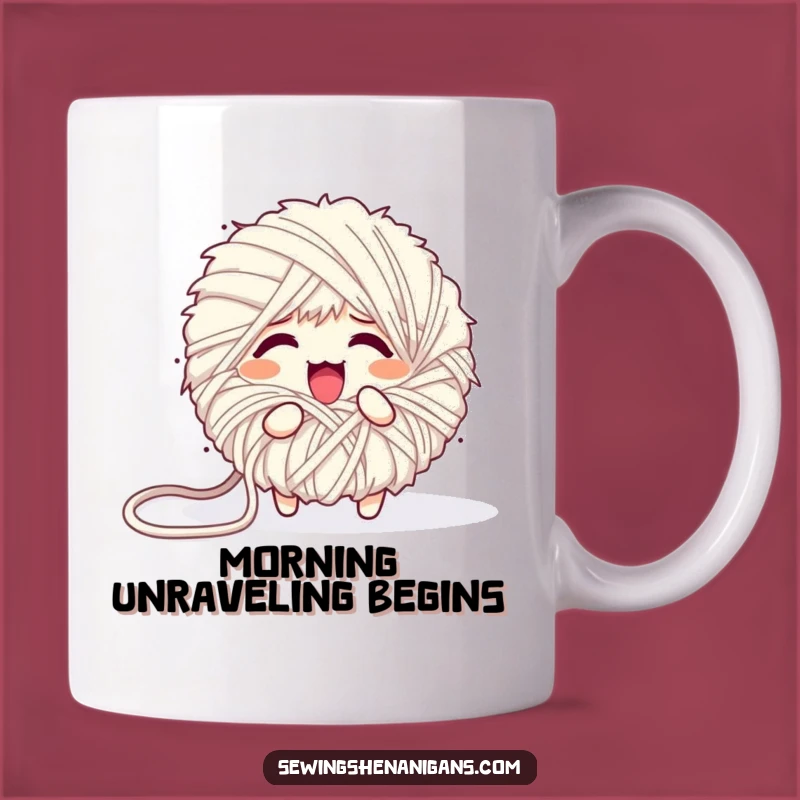 Funny Unraveling Yarn Ball Mug - Hilarious Messy Craft Gift