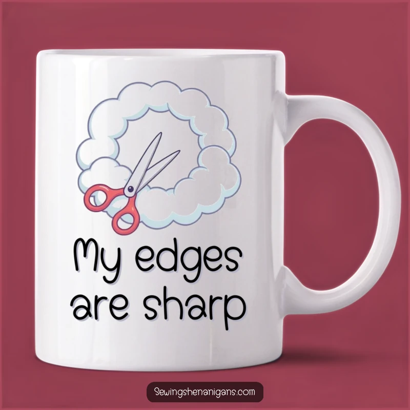 Funny Cloud Scissors Mug: Hilarious Sewing Gift for Dreamers Who Cut Corners