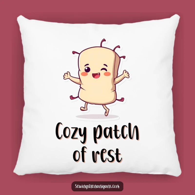 Funny Fabric Scrap Pillow: Cozy Sewing Accent Gift for Celebrating Triumphant Projects with Comfort