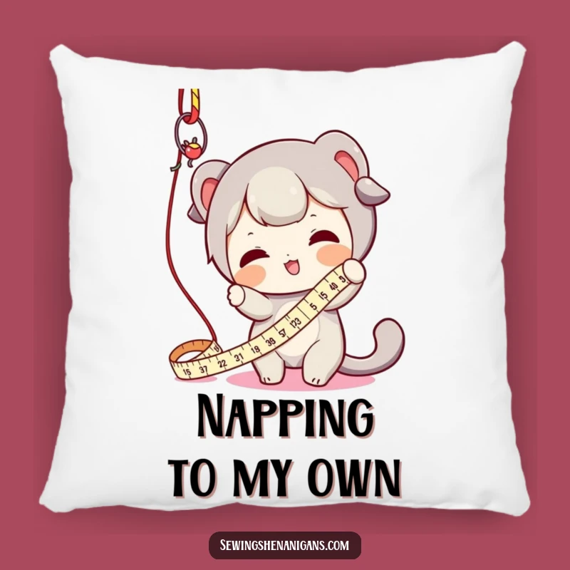 Funny Measuring Tape Batting Pillow - Comfy & Hilarious Decor for Your Creative Space