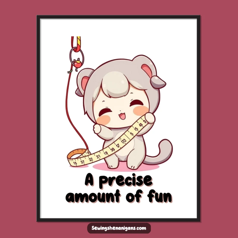 Funny Measuring Tape Batting Digital Art Print - Instant Whimsy for Your Walls