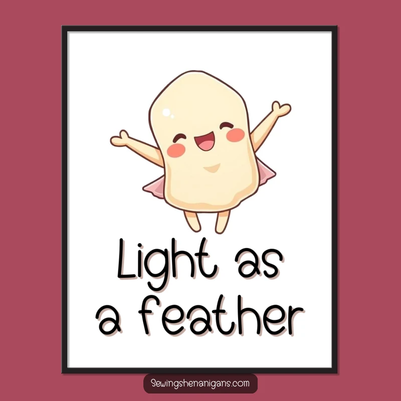 Funny Fabric Scrap Digital Art Print: Joyful Fluttering Character for Instant, Hilarious Decor