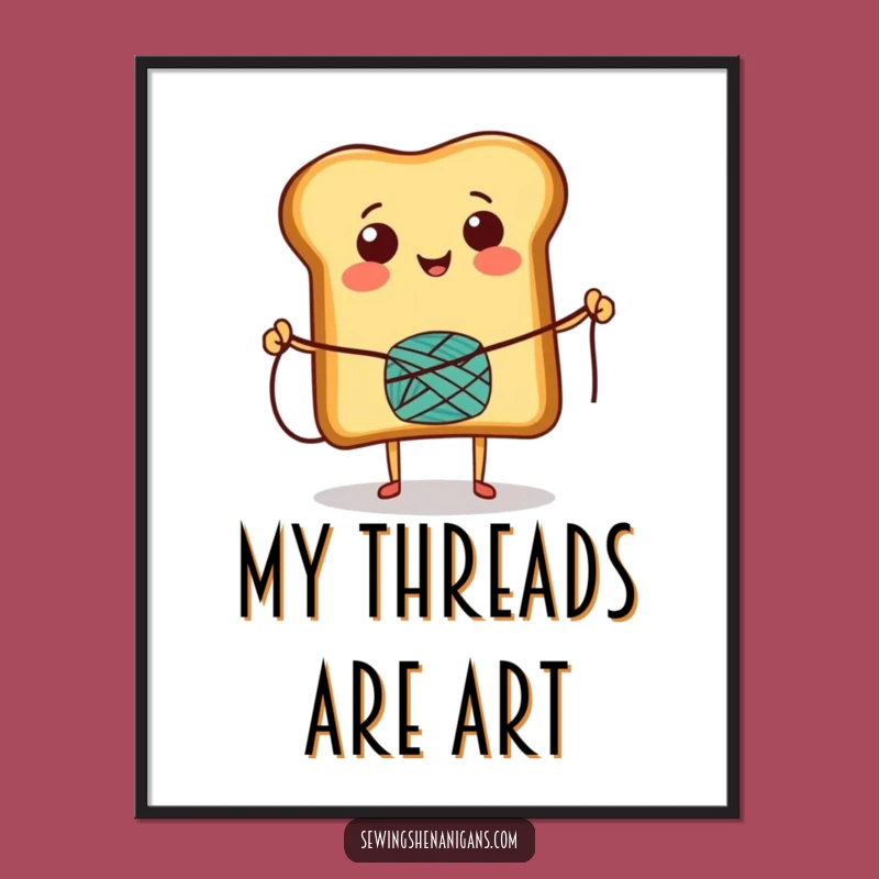 Funny Toast Skipping Rope Digital Art: Instant Cheer with a Cheerful Character's Playful Vibe