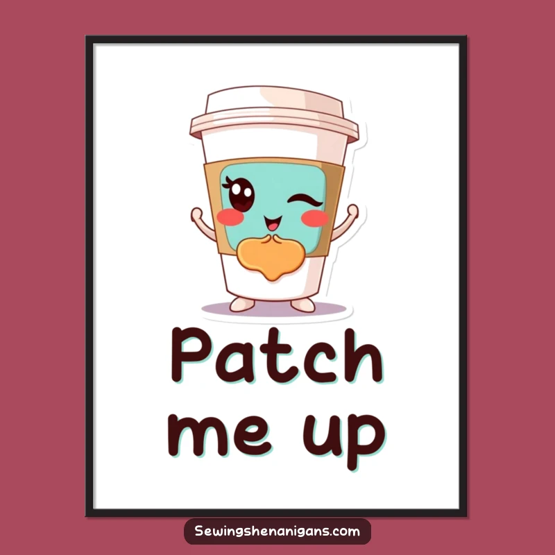 Funny Winking Coffee Cup Digital Art: Instant Style Decor, A Perfect Funny Gift