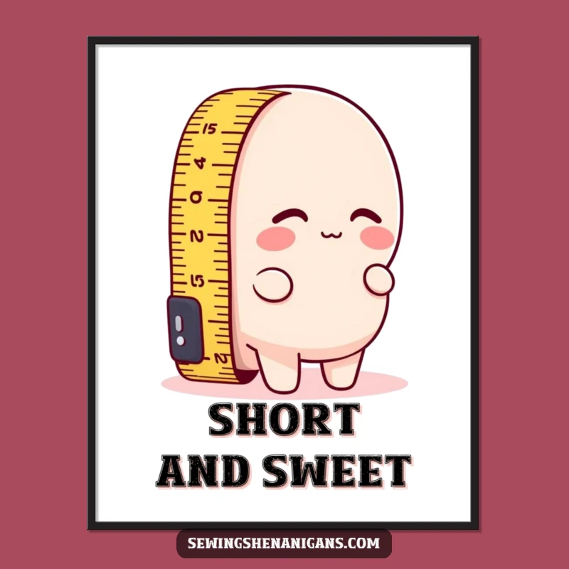 Funny Short Measuring Tape Digital Art - Whimsical DIY Decor