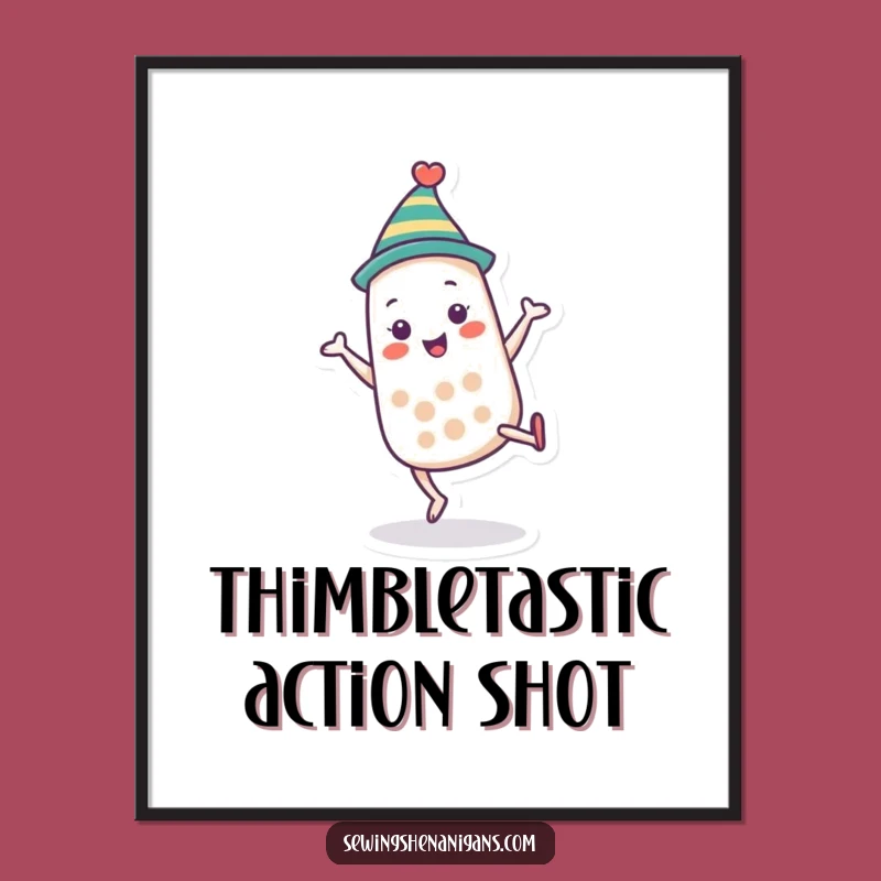 Funny Thimble Cartwheel Digital Art: Acrobatic Joy, a Perfect Funny Gift!
