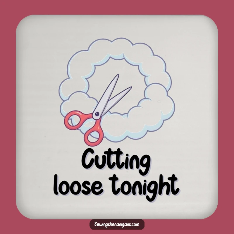 Funny Cloud Scissors Coaster: Protect Surfaces with Hilarious Surreal Style