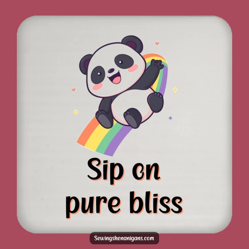 Funny Kawaii Panda Rainbow Coaster - Protect Surfaces with Funny Art