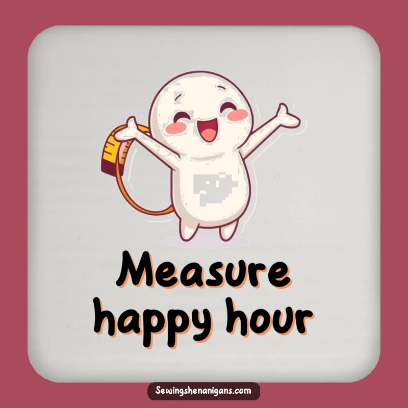 Funny Measuring Tape Coasters: Playful Sewing Drink Set Gift for Protecting Surfaces with Joyful Measure