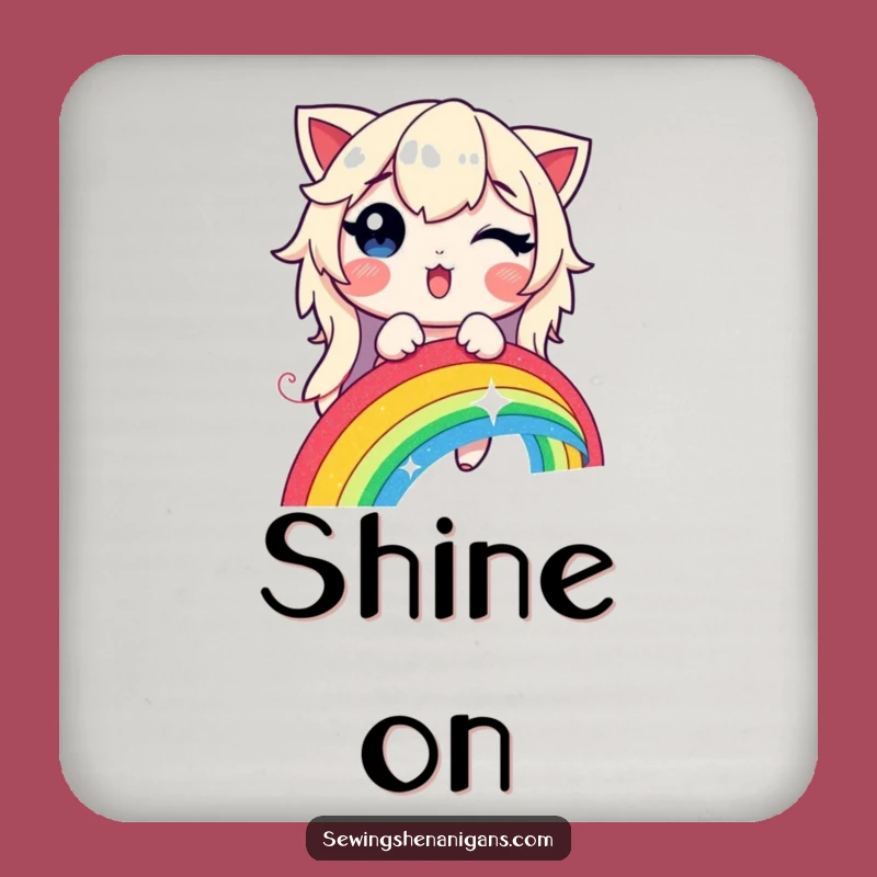 Funny Rainbow Stitching Coaster - Humorous Glowing Thread Accessory Gift