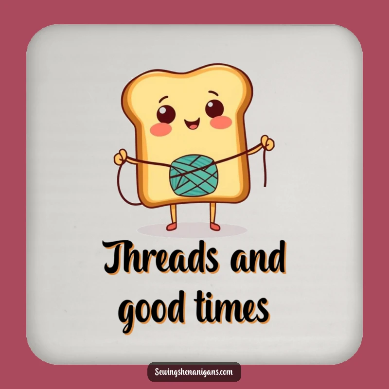 Funny Toast Skipping Rope Coaster Set: Protect Surfaces with Cheerful Character's Playful Art