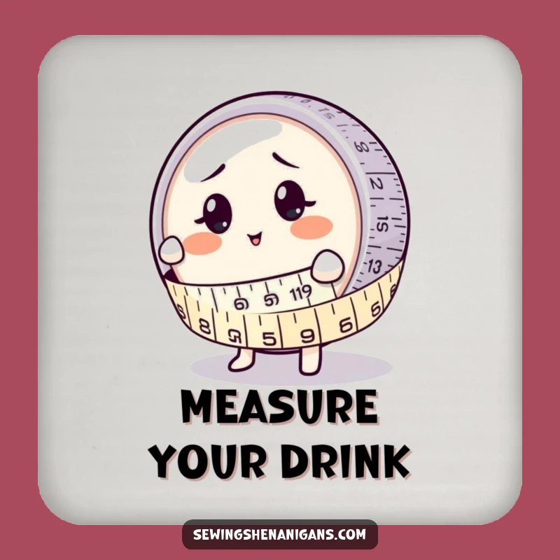 Funny Measuring Tape Hugs Button Coaster: Protect Surfaces with Laughs, A Tiny Funny Gift