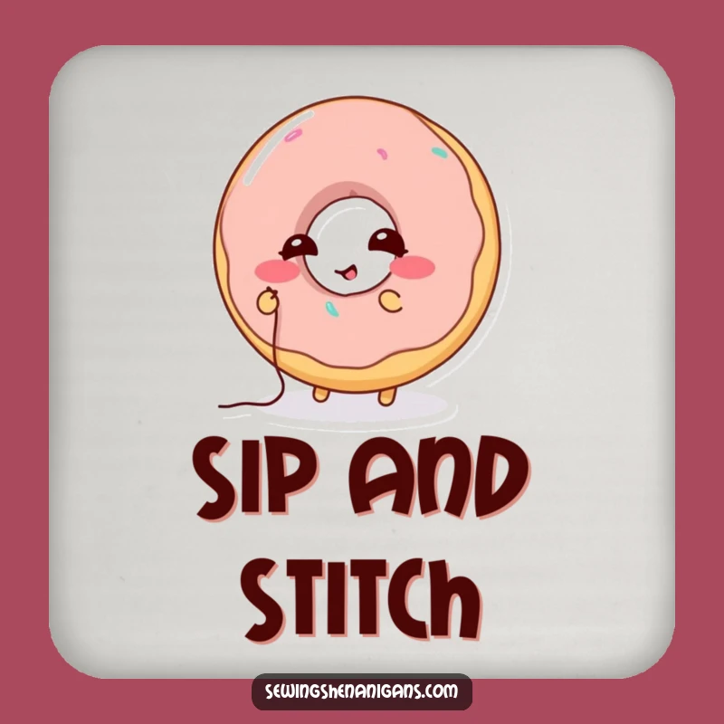 Funny Donut Stitching Coasters: Protect Surfaces with Hilarious Style