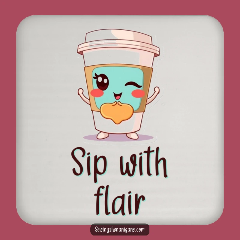 Funny Winking Coffee Cup Coasters: Protect Surfaces with Style