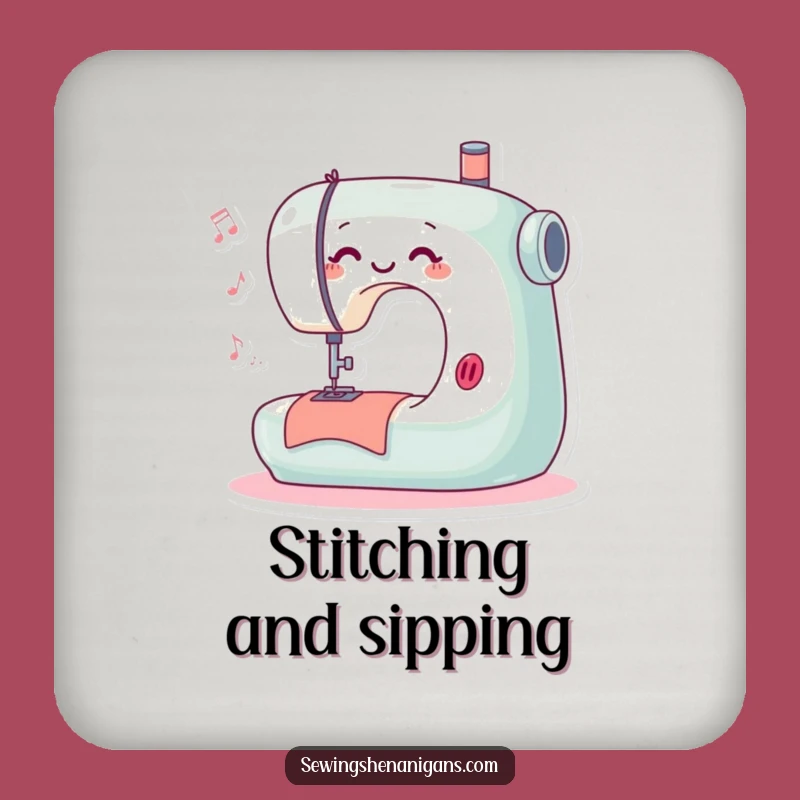 Funny Stitching Machine Coaster - Protect Surfaces with Style