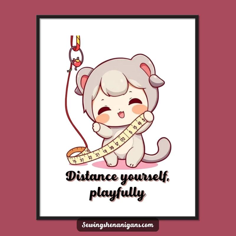 Funny Measuring Tape Batting Poster - Whimsical Wall Art for Crafters & Humor Fans