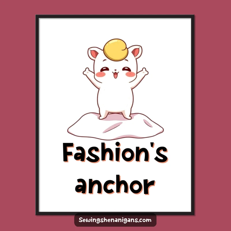 Funny Pattern Weight Poster: Whimsical Sewing Decor Gift for Dramatic Poses and Fabric Art Lovers