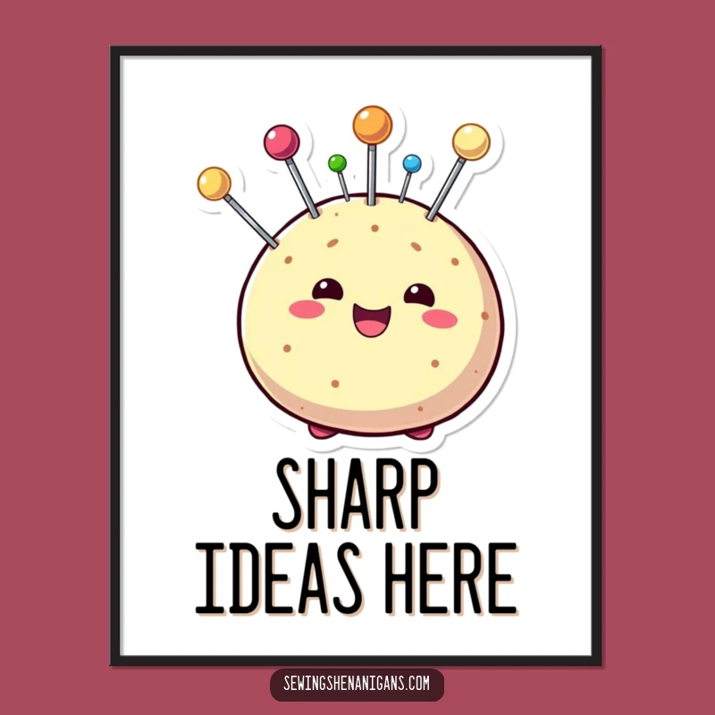 Funny Pin Cushion Poster - Playful Pins Decor
