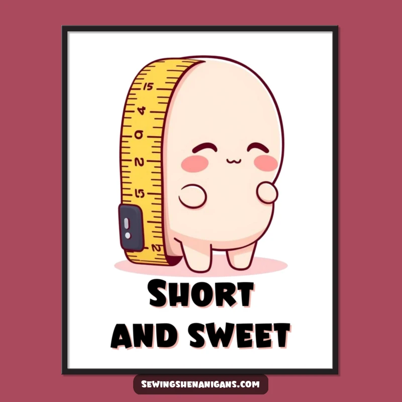 Funny Short Measuring Tape Poster - Hilarious Art for Workshops