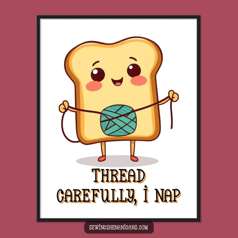 Funny Toast Skipping Rope Poster: Vibrant Wall Art of a Cheerful Character's Active Fun