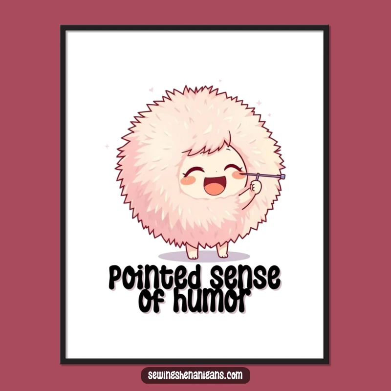 Funny Pom-Pom Poke Character Poster, a Whimsical and Hilarious Piece of Crafting Art Gift