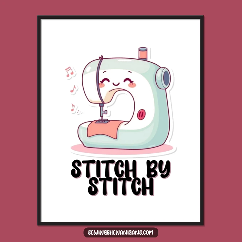Funny Stitching Machine Poster - Happy Creations Decor