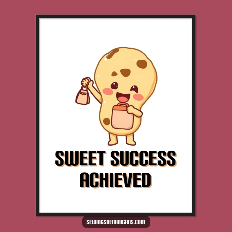 Vibrant Funny Cookie Poster: Decorate Your Walls with This Joyful Character Art - Humorous Gift Idea