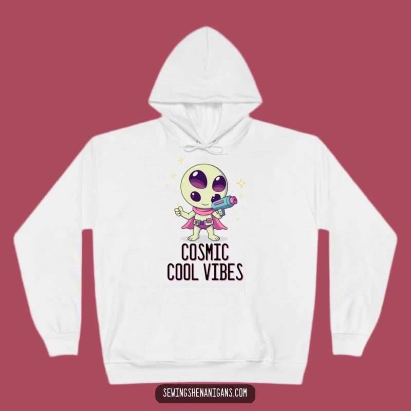 Funny Kawaii Alien Sparkle Hoodie - Cozy Galactic Comfort!