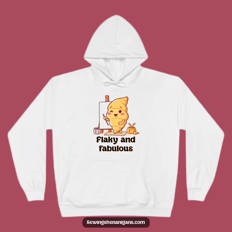 Cozy Funny Croissant Pattern Tester Hoodie: Warm Up with Cheerful Pastry Vibes