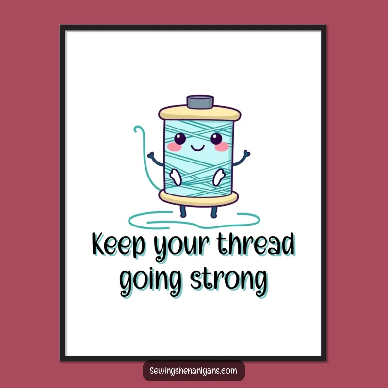 Free Printable Wall Art: Joyful Spool Chain Art, Funny Downloadable Decor for Whimsy