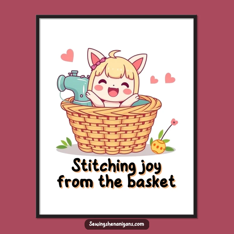 Free Printable Sewing Basket Art - Funny Downloadable Decor for Craft Rooms