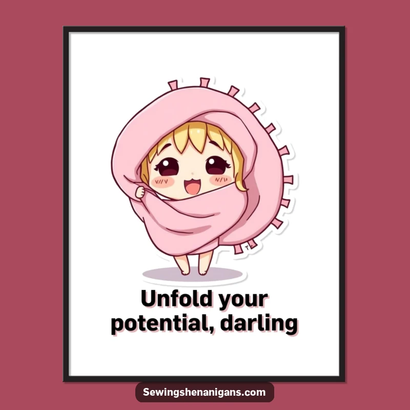 Funny Free Printable Wall Art: Fabric Swatch Unfurls Vibrancy. Downloadable Decor For Creatives.