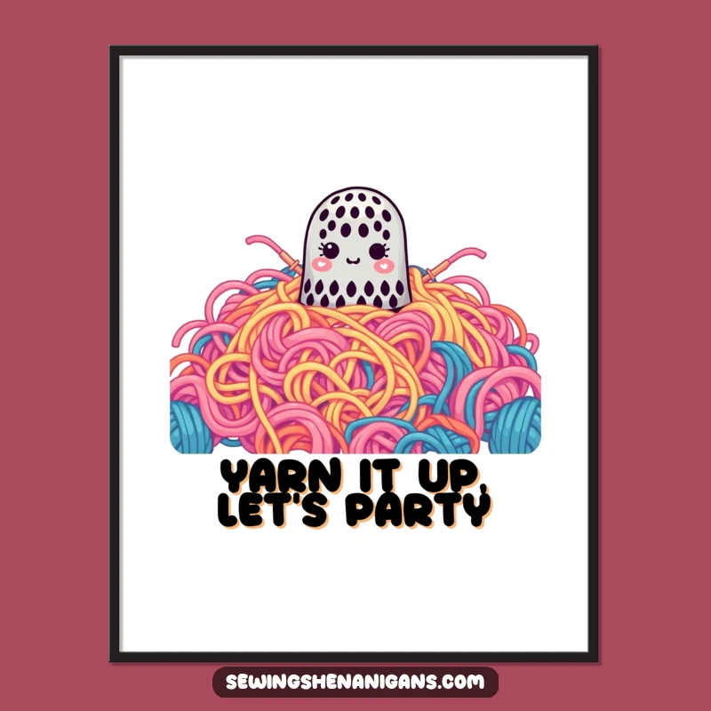 Funny Free Printable Wall Art: Lost Thimble in Yarn, Quirky Downloadable Art Gift