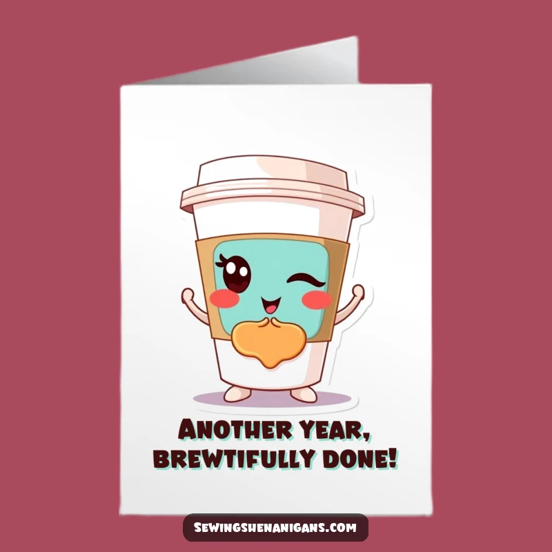 Free Printable Coffee Cup Patch Birthday Card - Funny Downloadable Iced