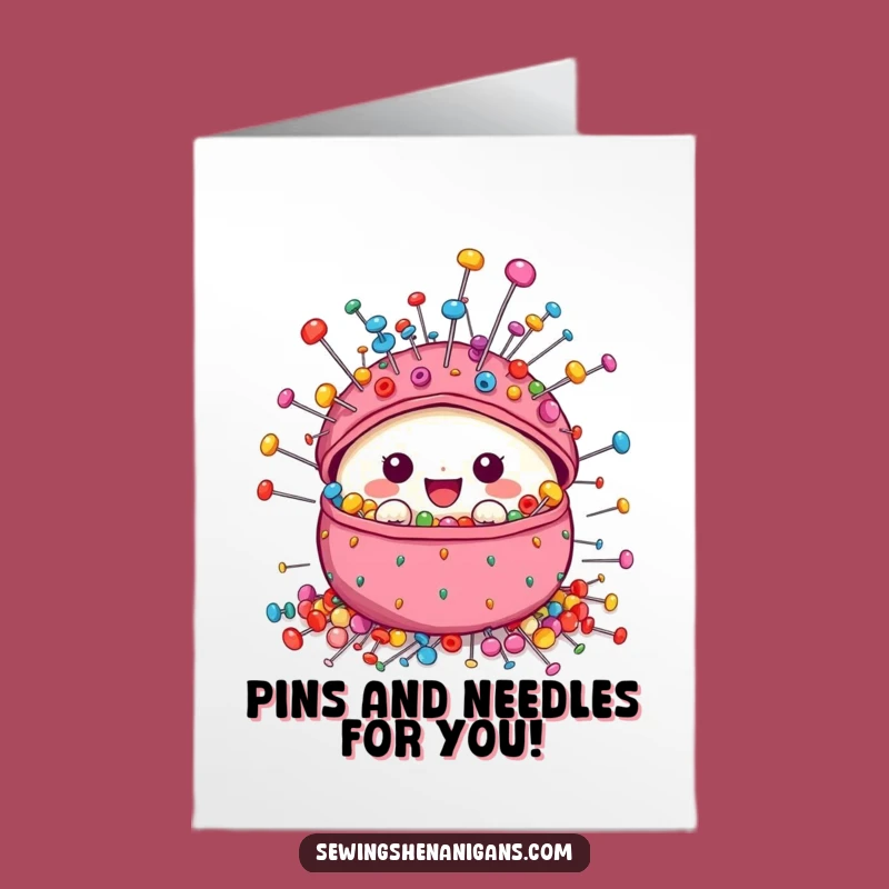 Free Printable Birthday Card: Funny Pincushion Pinning Wishes for a Hilarious Celebration